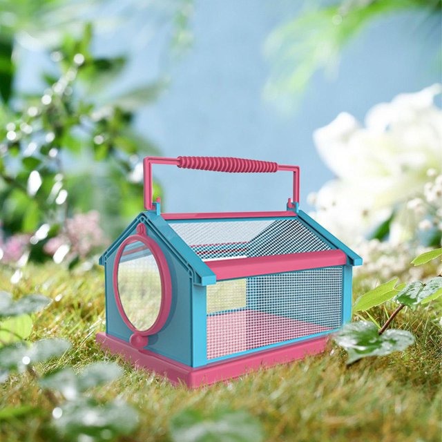 Cage Pliable pour Habitat de Papillons avec Poignée de Transport Chenilles Rose