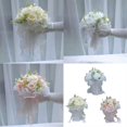 thumbnail image 2 of Wedding Bouquet Silk Flower With Pearls Detail Life Like Bride Bouquet for Wedding Ceremony Special Occasion Essential White, 2 of 4