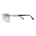 thumbnail image 3 of Elegant Mens Luxury Designer Fashion Narrow Rectangular Sunglasses Light Gold - Grey Beige, 3 of 4