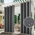 thumbnail image 2 of (2 Panel) SHANNA Outdoor Curtains for Patio Waterproof Cabana Grommet Curtain Panels, Dark Gray, 52 x 94 inch, Set of 2, 2 of 23