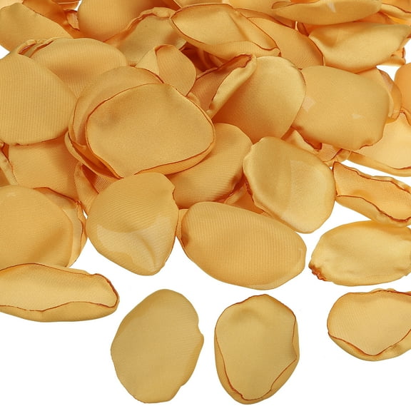 Uxcell Silk Rose Petals, Artificial Flower Scatter Fake Rose Petals for Wedding Table Decoration Proposal Aisle, Gold 200 Pcs