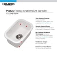 thumbnail image 4 of Houzer Platus 13 in White Fireclay Undermount Rectangle Single Bowl Bar Sink - PTB-1318 WH, 4 of 8