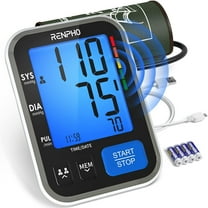 RENPHO Upper Arm Blood Pressure Monitor, Automatic Digital BP Machine Blood Pressure Cuffs with Speaker, FSA Eligible, Large Cuff, LCD Display, 2 Users, 240 Recordings for Home Mother and Father