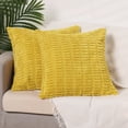 thumbnail image 2 of Unique Bargains Corduroy Soft Square Cushion Covers Modern Throw Pillow Covers (2 Count) Yellow 16"x16", 2 of 6