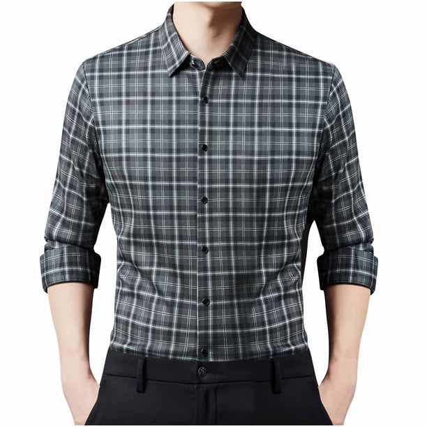 Blusa y camisa de manga larga con cuello vuelto para hombre, camisa de manga larga con cuello vuelto de terciopelo y botones para hombre, abrigo de poliéster.