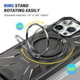 thumbnail image 5 of Armor TPU PC Cover for iPhone 13 Pro Case with magsafe 360° Metal Rotating Ring Kickstand Holder Built-in Magnetic Car Mount Armor Military Protection Case For iPhone 13 Pro, Gray, 5 of 8