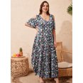 thumbnail image 6 of VEPKUL Maxi Dress for Women Casual Summer V Neck Cold Shoulder Short Sleeve Split Long Beach Dresses with Pockets, 6 of 7