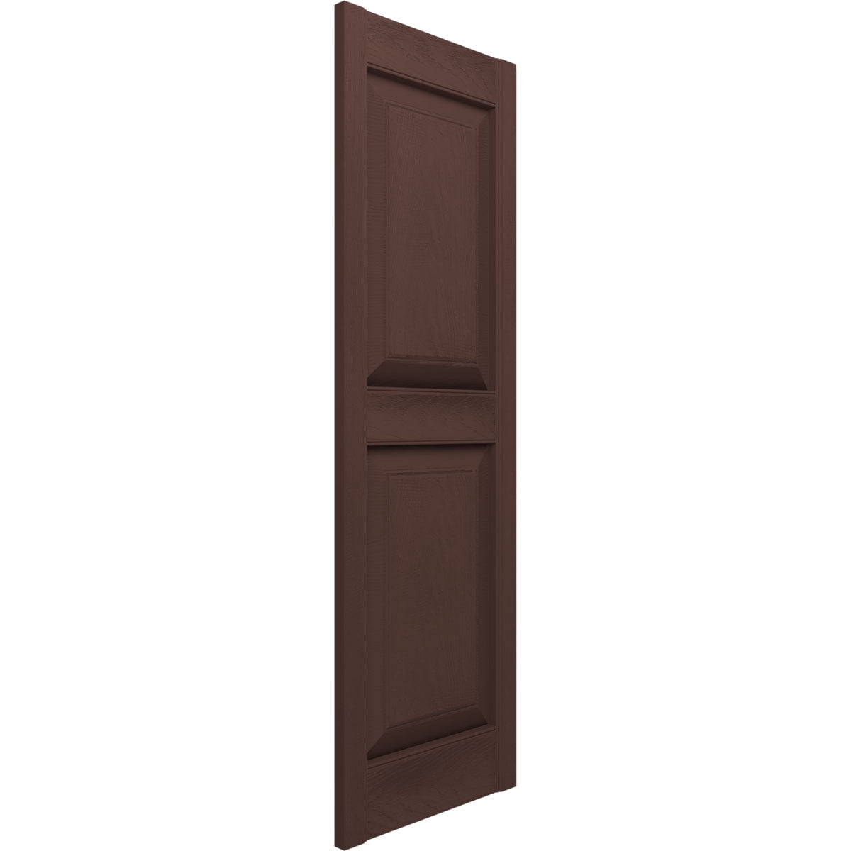 Ekena Millwork 14.75 in. W x 71 in. H Builders Edge, Standard Two Equal Panels, Raised Panel Shutters, Includes Matching Installation Spikes (Per Pair), 009 - Federal Brown