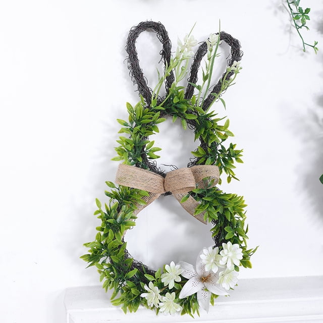 Dvkptbk Couronne de Pâques Décoration Porche Adorable Réutilisable Couronne de Porte Forme Guirlande pour Restaurant Cheminée Fenêtre Hôtel Fête Décorations de Pâques