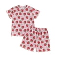 thumbnail image 2 of Cethrio Girls' Summer Pajama Sets, Casual Fashion 2 Piece Short Sleeve Kids' Sleepwear Multicolor Size 12-18 Months, 2 of 6