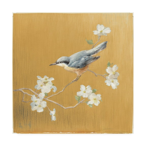 Trademark Fine Art 'Nuthatch on Gold' Canvas Art by Danhui Nai