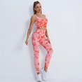 thumbnail image 2 of Trajes de Yoga de dos piezas Tie Dye para mujer, chaleco corto sin mangas para gimnasio, conjunto de pantalón y mallas, traje deportivo para Fitness, ropa deportiva de entrenamiento, 2 of 5