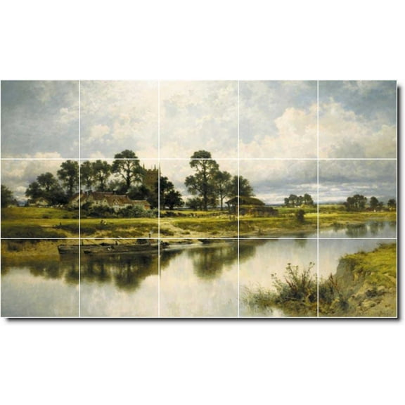 Ceramic Tile Mural-Benjamin Leader Landscapes Painting 156. 21.25" w x 12.75" h using (15) 4.25 x 4.25 ceramic tiles
