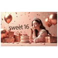 thumbnail image 3 of Rose Gold Balloon Arch Backdrop Banner with Crown Sweet 16 Decors for Birthday Party Photography Props Decorations Celebration Event, 3 of 4