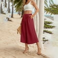 thumbnail image 2 of JJHGVB capris pants Knee Length Capri Pants gaucho pants for women Summer Beach Pants mid-calf length Slacks pedal pushers for women Cropped Pant capri lounge pants women's capris Red 1 S, 2 of 8