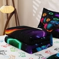 thumbnail image 5 of Erosebridal Cosmic Neon Game Controller Zipper Twin Comforter Sets with Fitted Sheet and 2 Pillowcases for Boys Men, Galaxy Gamepad Zipper Bedding Set, Colorful Gamepad Reversible, 4 Pieces, 5 of 7