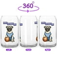 thumbnail image 2 of Happy Father's Day Pug Playing Basketball with Best Dad Jersey 16oz Glass Cup Mug Dog Lover Gifts Glass Can - 13006, 2 of 5