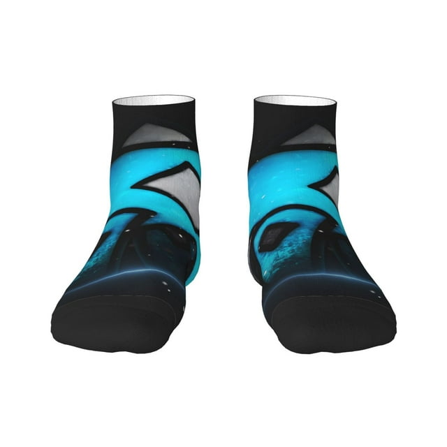 Zufioo Geometry Dash Print 30cm Adult Socks, Contrast Color Straight Socks Sports Socks - Moisture Wicking, High Elasticity, Unisex