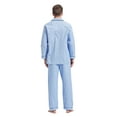 thumbnail image 4 of GLOBAL Men's Pajamas Sets 100% Cotton Flannel Sleepwear Long-Sleeve Top & Bottom Loungewear Rhombus Blue L, 4 of 7
