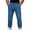Blue, variant on Men’s Faux Denim Trousers with Pockets Elastic Waist Drawstring Tapered Jean Fashion Classic Textured Pants