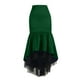 thumbnail image 4 of Gibobby faldas aesthetic de talle para mujer Falda irregular de cola de pez para glúteos(Verde, XXXL), 4 of 5