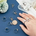 14pcs Finger Ring Blank Base 17mm Adjustable Cuff Ring Settings