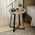 thumbnail image 2 of Abble Indoor Use White Oak Tray Top End Table with Matte Black  Metal Cross Legs, 2 of 7