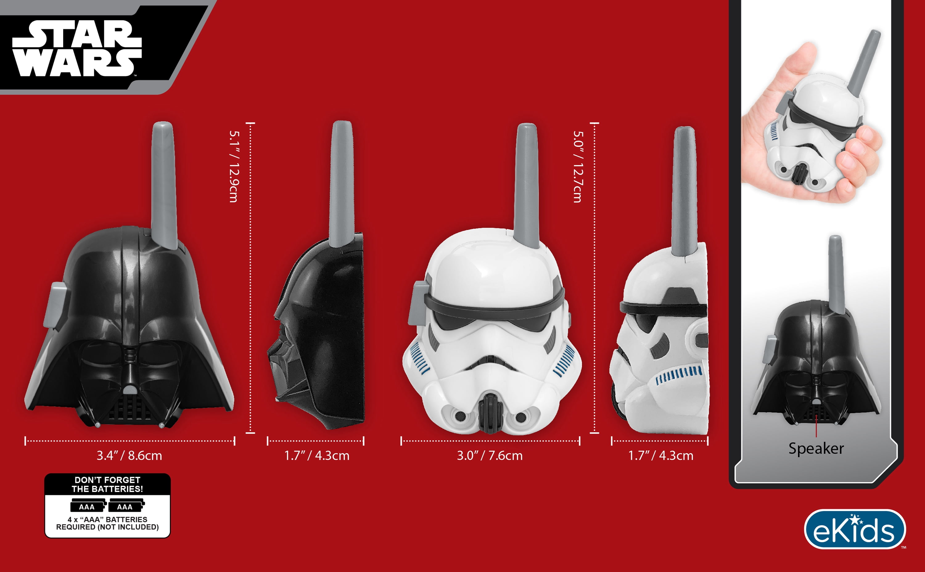 Star Wars Retro Stormtrooper and Darth Vader Walkie-Talkies