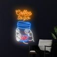 thumbnail image 3 of Handmadetneonsign Coffee To Go Neon Sign, Coffee Cup Neon Light, Cafe LED Light, Take Away Led Sign, 3 of 5