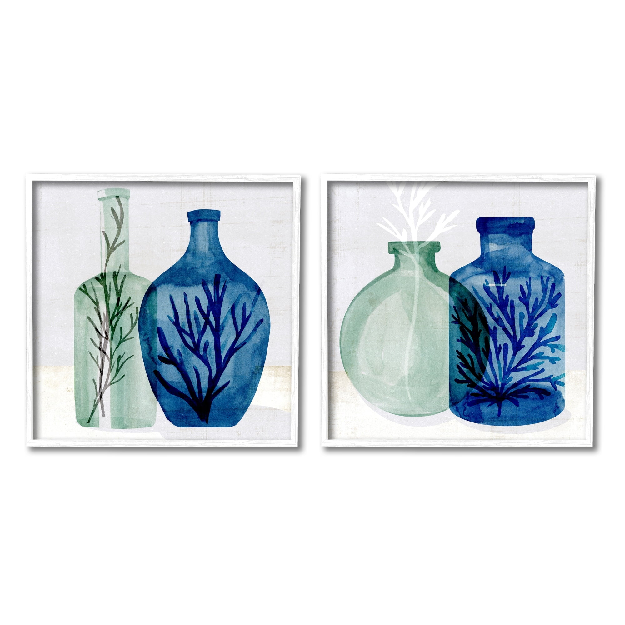 Stupell Industries Nautical Vase Still Life Sea Coral and Botanicals, 24 x 24,Design by Annie Warren