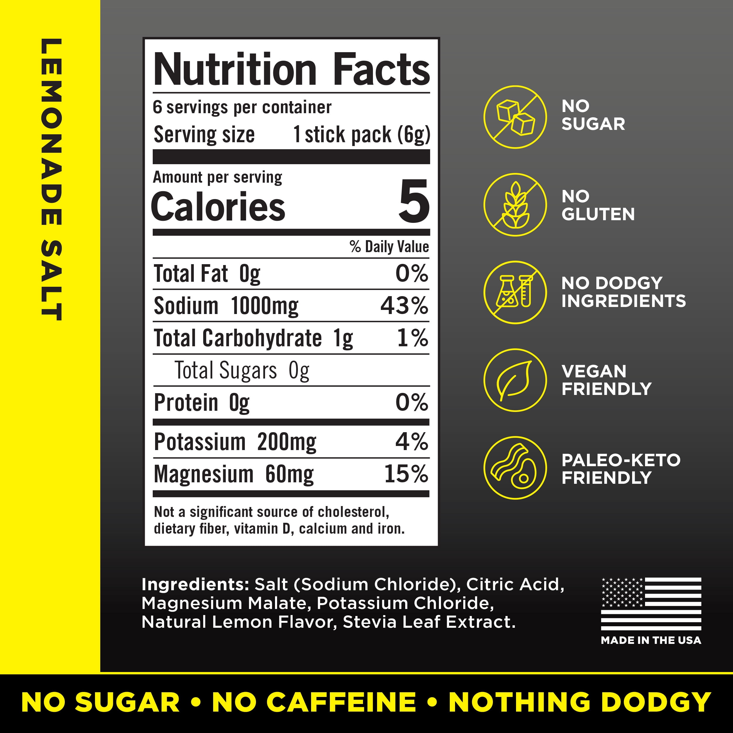 LMNT Zero Sugar Electrolyte Drink Mix - Lemonade - 6 Count