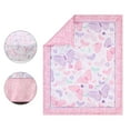 thumbnail image 2 of The Peanutshell Pink and Purple Butterfly Song 7 Piece Baby Nursery Crib Bedding Set, Quilt, Crib Sheets, and Crib Skirt, 2 of 8