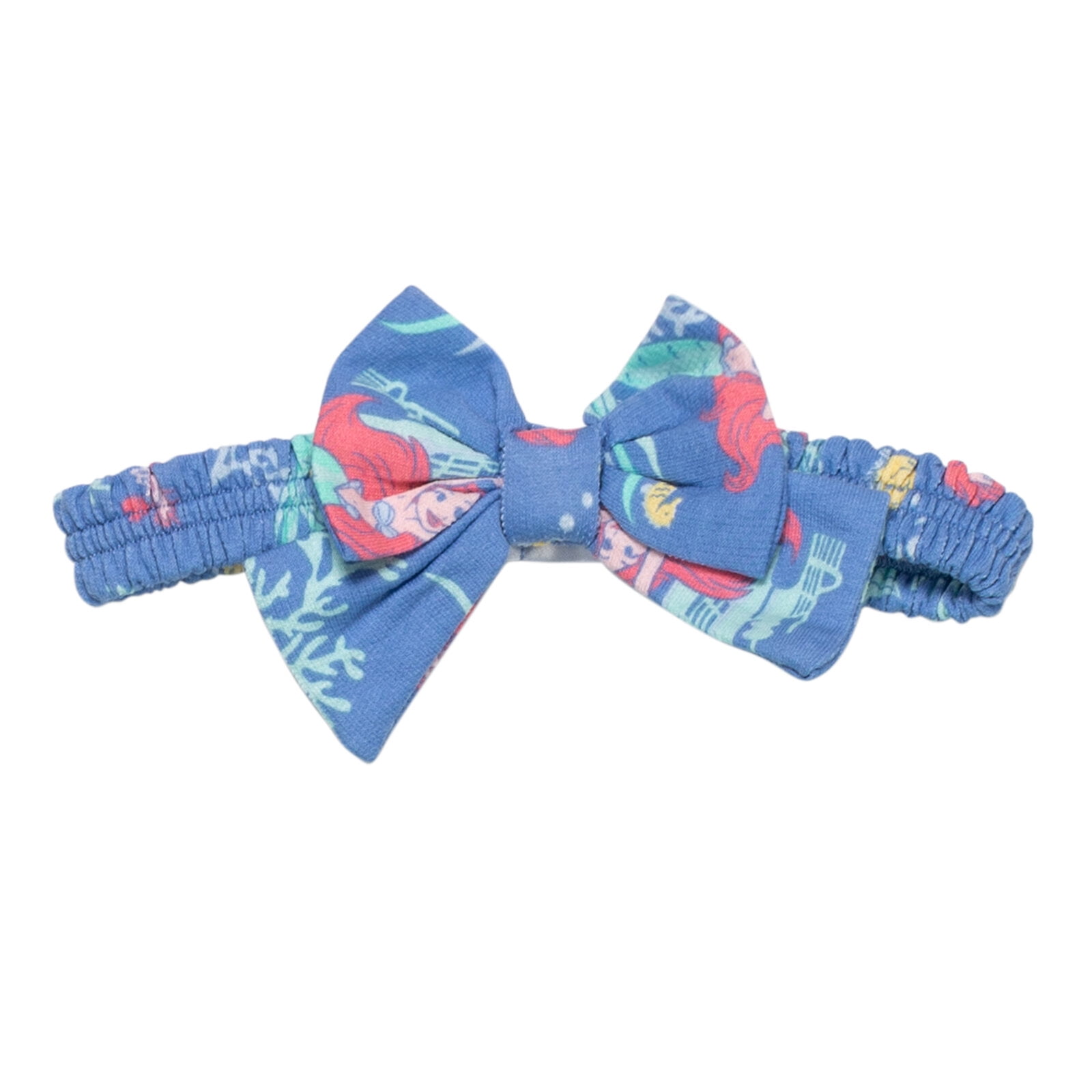 Disney Princess Ariel Bodysuit French Terry Bubble Shorts and Headband 3 Piece Outfit Set Newborn to Infant