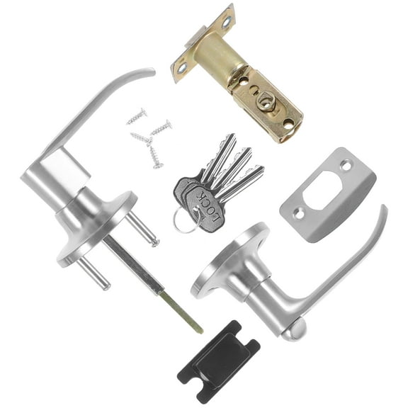 Door Handle Lock for Bedroom Door Bedroom Door Knob Interior Door Lock Lock for Door Bedroom Door Knob with Lock Handle Lock Door Lock with Key Keyless Aluminum Alloy