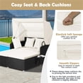 thumbnail image 4 of Canddidliike Outdoor Patio Rattan Wicker Daybed Sectional Conversation Lounger Set with Retractable Canopy, Foldable Side Table, Beige Resistant Cushions, 4 of 4