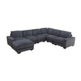 thumbnail image 4 of Star Home Living 7-Piece Modern Corduroy Living Room Sofa Set, Dark Gray, 4 of 12
