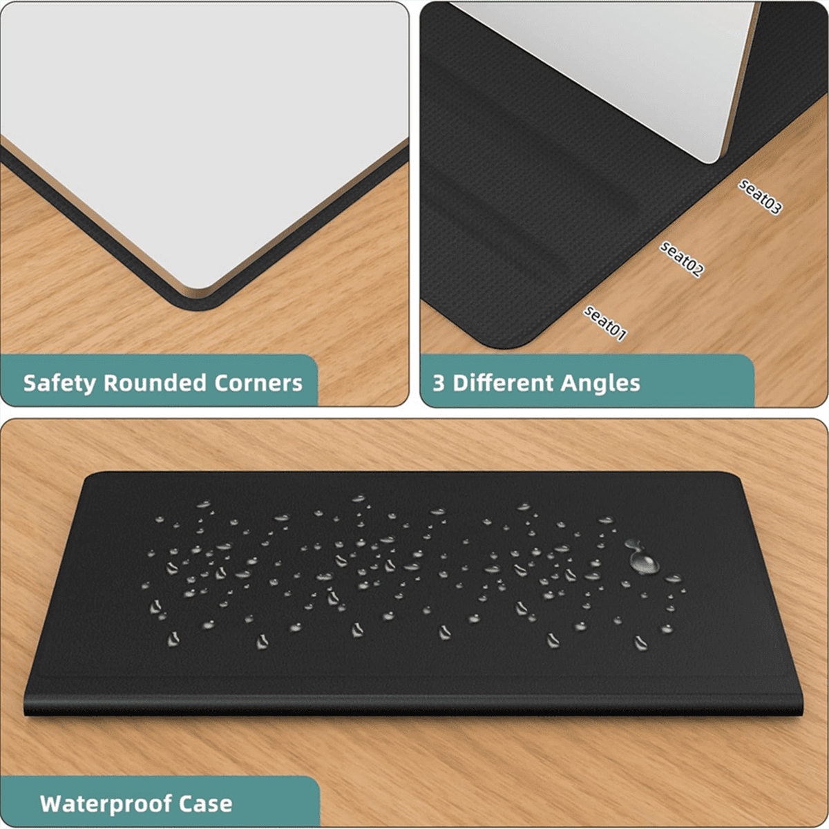 Portable Small White Board,Reusable Dry Erase Board with Stand,Desktop Whiteboard for Office Meeting Bussiness Black
