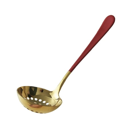 

EHRWE Cooking Spoons Pasta Strainer Golden Stainless Steel Thickened Long Handle Colander Soup Spoon Hot Pot Household Kitchen Stirring Spoons