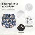thumbnail image 6 of Picia Flower Pattern Women's 2 in 1 Athletic Running Shorts High Waisted Workout Casual Gym Sweat Shorts with Comfy Liner Zipper Pockets-, 6 of 9