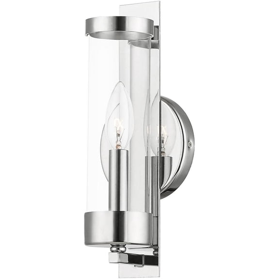 4.75 inch 1 Light Polished Chrome ADA Wall Sconce with Clear Glass Shade