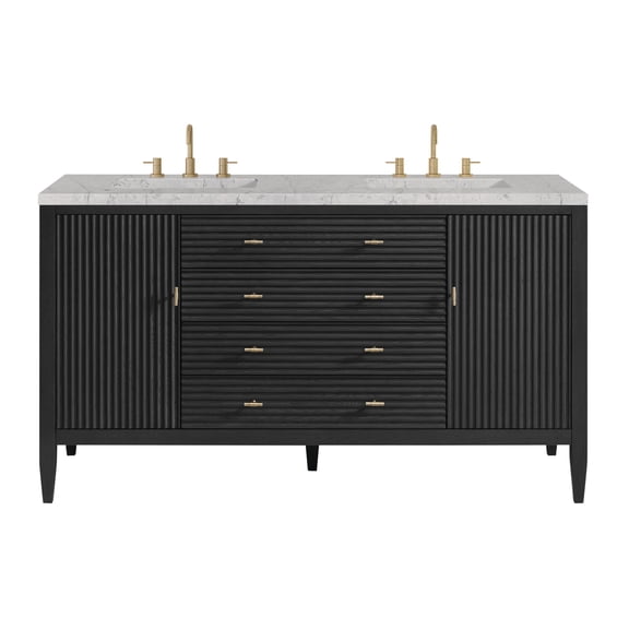 James Martin Vanities 485-V60d-3Ejp Myrrin 60" Double Basin Wood Vanity Set - Carbon Oak