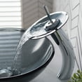 thumbnail image 3 of KRAUS Tall Waterfall Bathroom Faucet for Vessel Sink with Frosted Black Glass Disk, Chrome Finish, 3 of 10