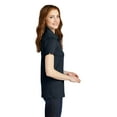 thumbnail image 3 of Port Authority Adult Female Women Plain Short Sleeves Polo Dress Blue Nvy Small, 3 of 6