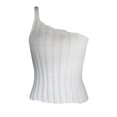 thumbnail image 3 of Coduop Women Knit Tank Top One Shoulder Tee Shirt Sleeveless Irregular Crop Tops Cami Vest, 3 of 6