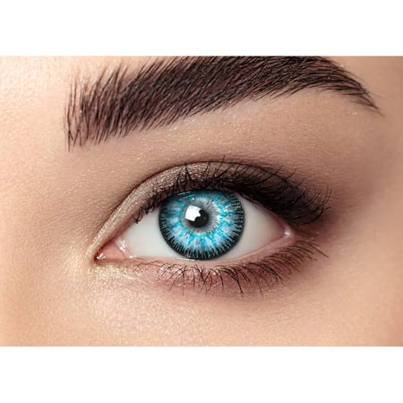 Colored Contact Lenses Leak-Proof Holder Box for Party Day With Color Contacts Lens Remover Tool, Aseries Blue
