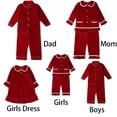 thumbnail image 4 of Conjuntos de pijamas navideños para niños, niñas y niños, ropa de estar por casa, pijamas para bebés, ropa de vestir de terciopelo suave de invierno rojo con encaje a juego para toda la familia, 4 of 5