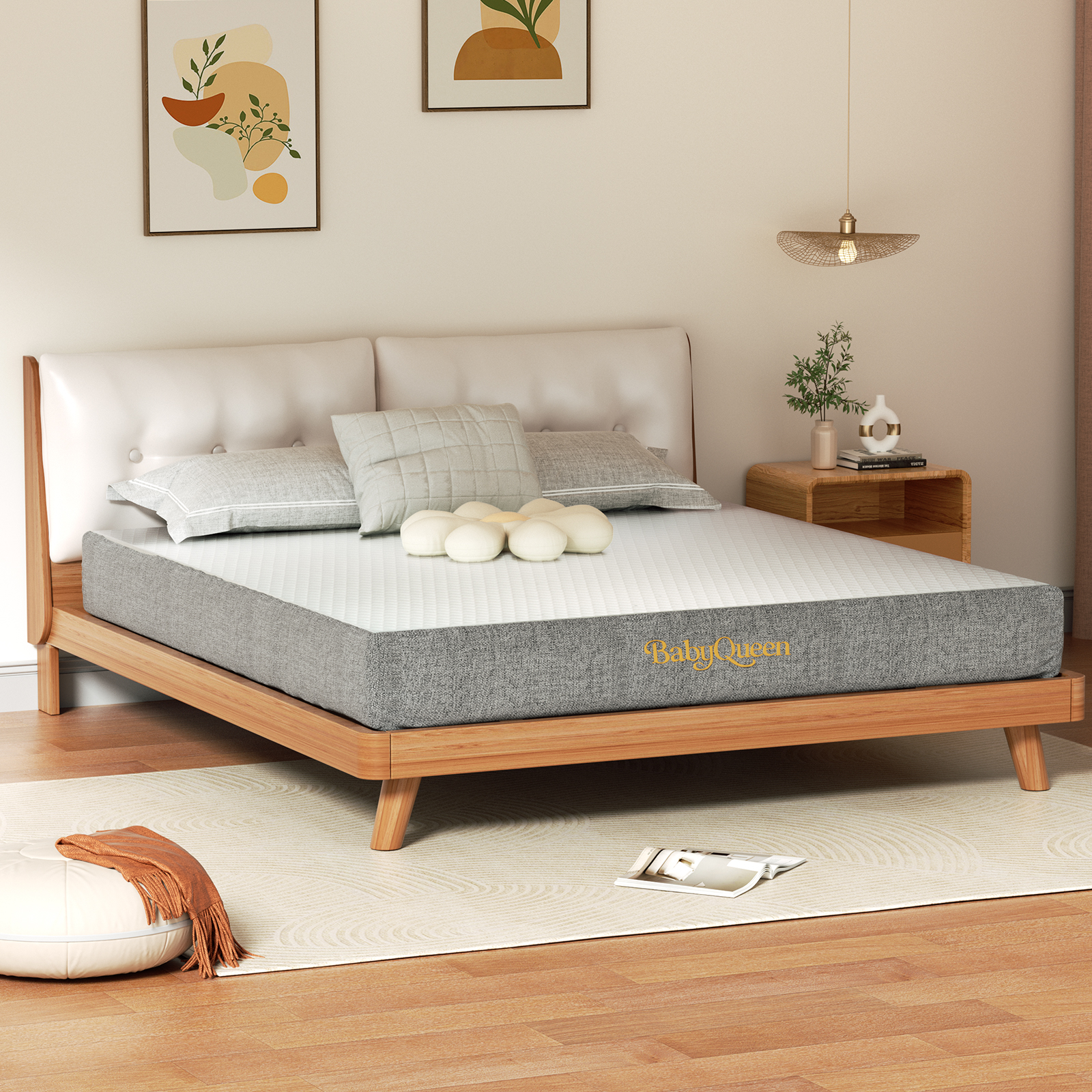 Babyqueen Twin Mattress 8 inch Gel Memory Foam Mattress in a Box, High Density Support Foam, Medium Firm, Certipur-US Certified