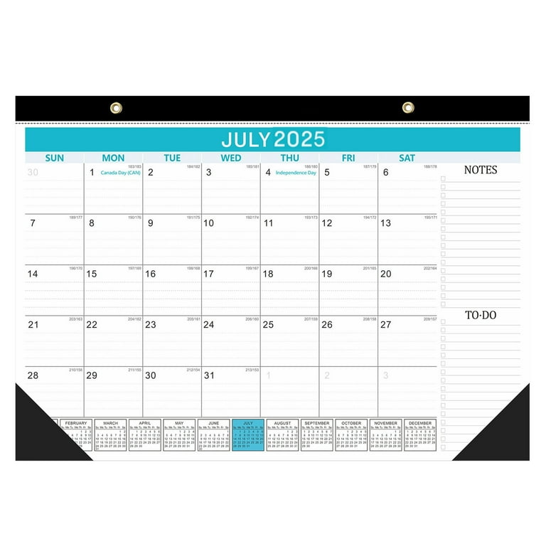 Desk Calendar 2025-2026,18 Months January 2025 to June 2026-Large 17 desk-calendar-2025-2026-18-months-january-2025-to-june-2026-large-17-x-12-desktop-wall-monthly-calendar-with-plastic-cover-notes-space-julian-date-and-marked-holidays-perfect-for-home-or-office-walmart-com