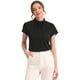 thumbnail image 1 of Top de trabajo para mujer Allegra K cuello levantado manga casquillo elegante blusa de negocios Negro XL, 1 of 4