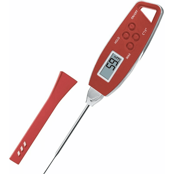 Röd BBQ-termometer Digital mattermometer, Vattentät kök | Walmart en línea